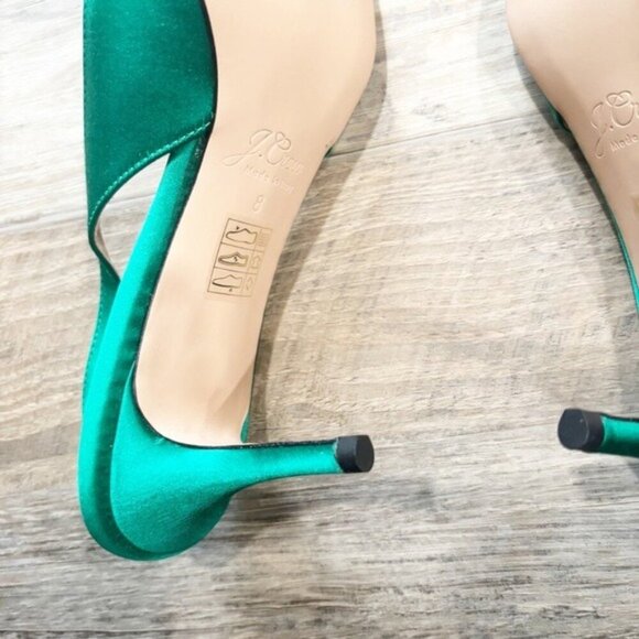 J.Crew Colette Slingback Pumps with Bow in Jungle Green - Size 8 - Picture 10 of 11